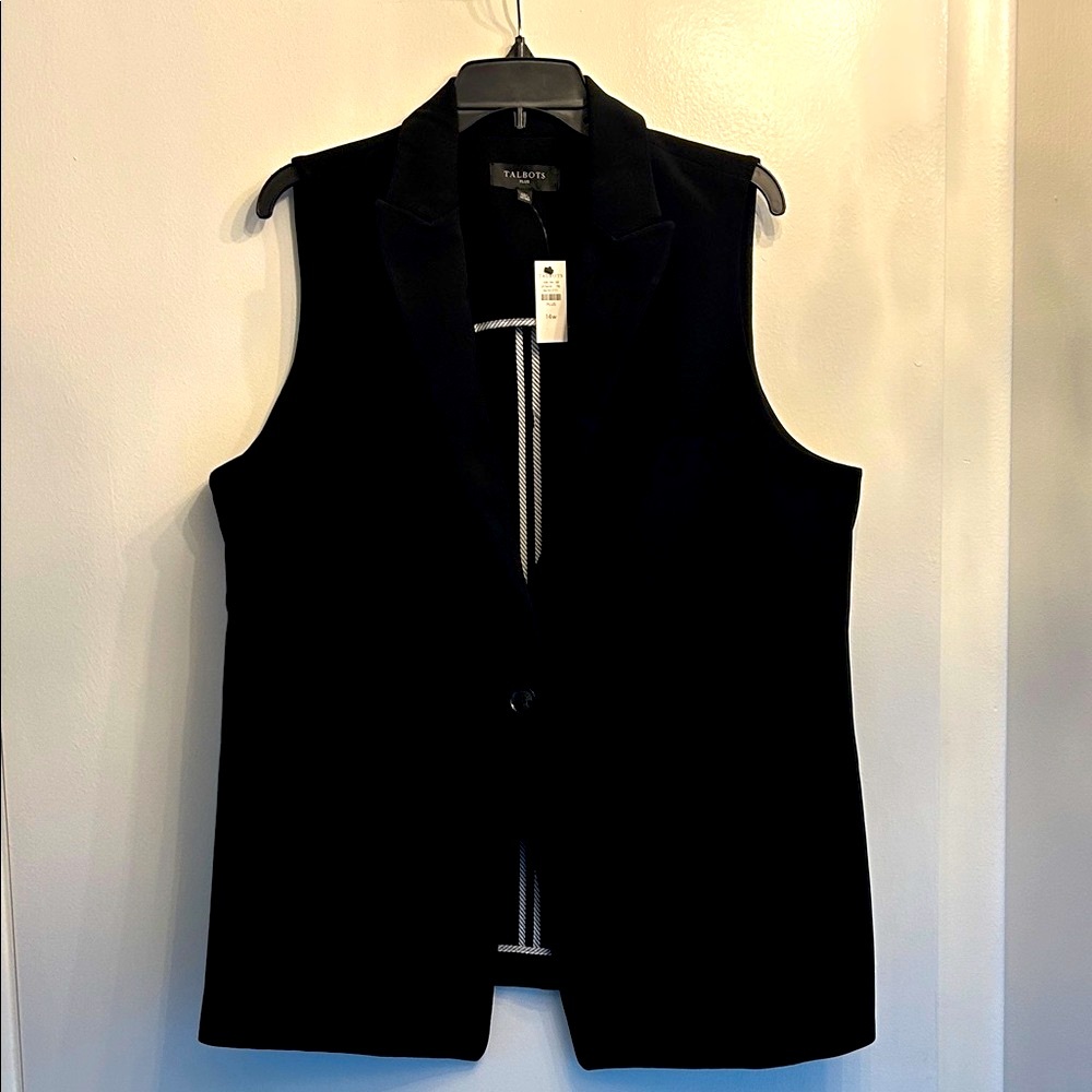 Talbots Black Sleeveless Vest